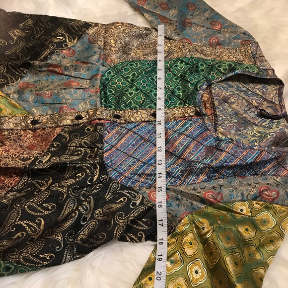 Sacred Threads Bohemian Indian silk beautiful colorful patchwork pattern - Picture 7 of 11